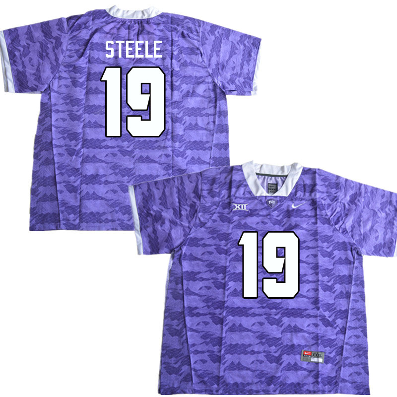 Men #19 TJ Steele TCU Horned Frogs College Football Jerseys Sale-Purple Limited - Click Image to Close